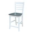 thumbnail image 1 of International Concepts Wood Slat Back Roma Counter Height Stool - 24" Seat Height - White/Heather Gray, 1 of 10