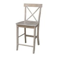 thumbnail image 1 of International Concepts Wooden X-Back Stool in Washed Gray Taupe, 1 of 9
