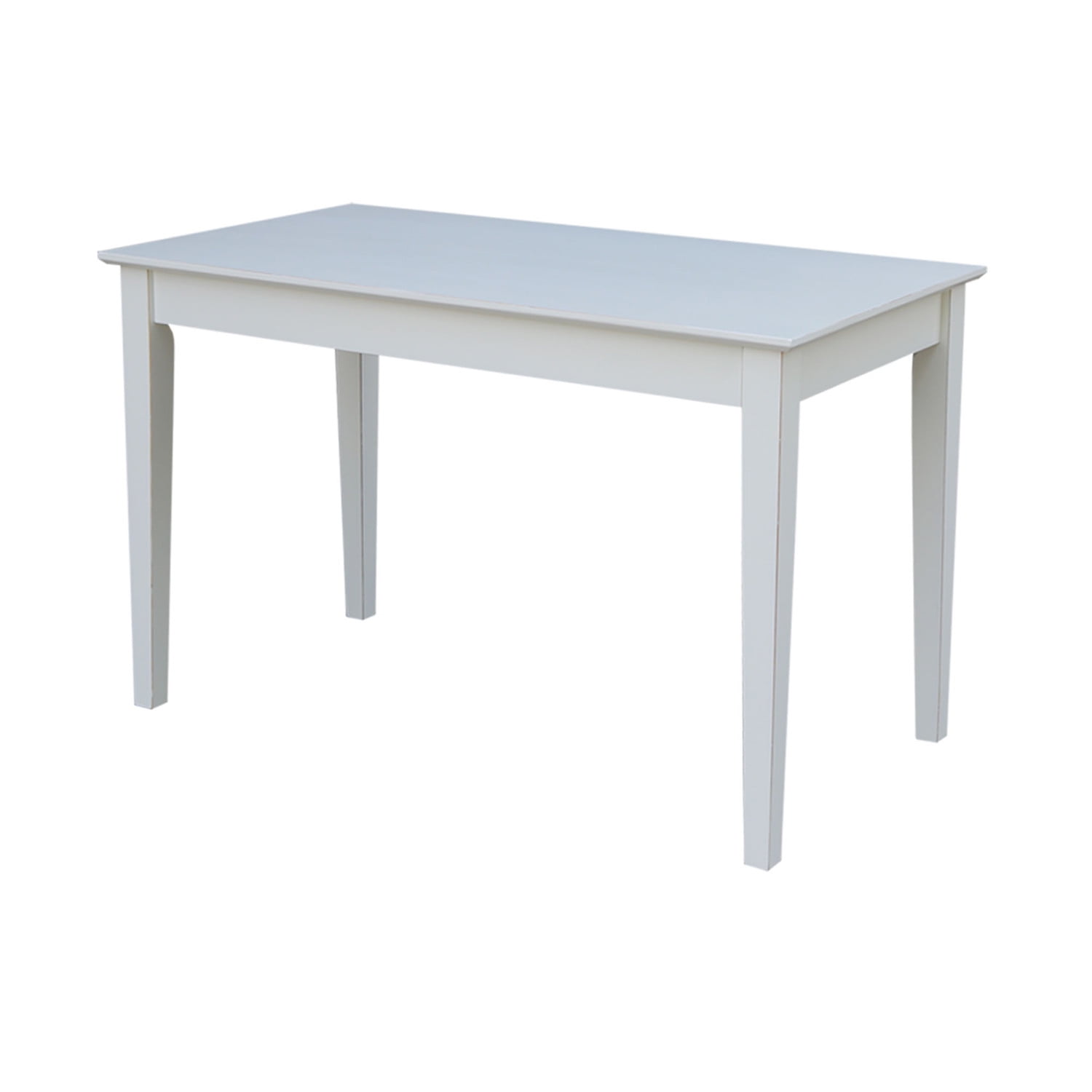 Transitional Beach White 48" Solid Hardwood Home Office Desk with Drawer