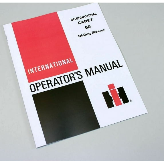 International Cub Cadet 60 Riding Mower Tractor Owners Operators Manual
