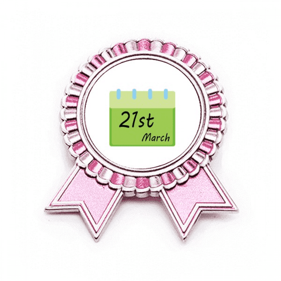International Day Elination Racial Discrination Badge Brooch Pin Pink Winner Award Medal