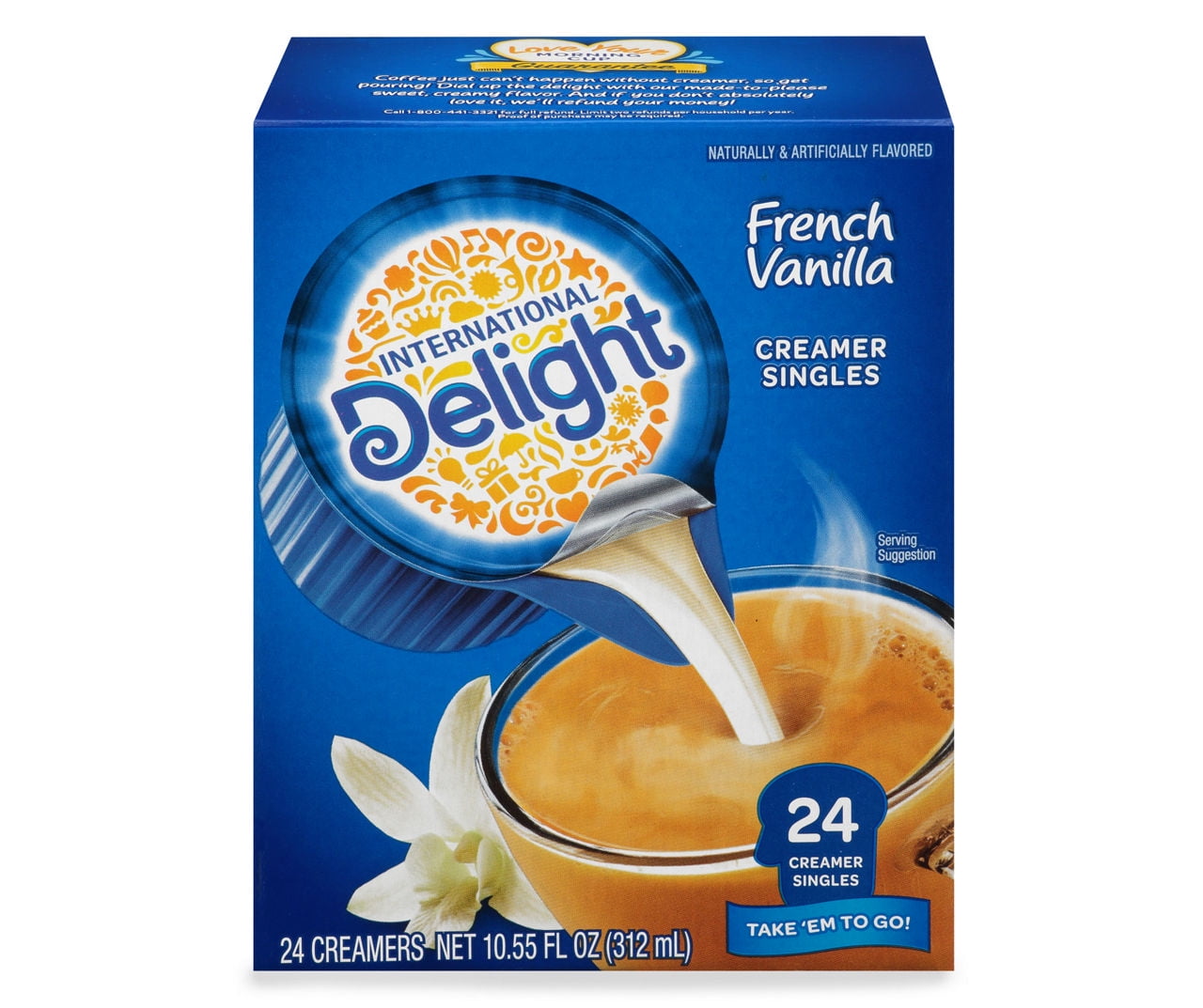 International Delight Coffee Creamer Singles, French Vanilla, Shelf