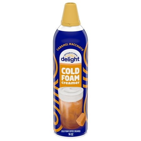 International Delight Cold Foam Coffee Creamer, Caramel Macchiato Cold Foam Flavored Creamer, 14 Oz Can Packaging May Vary - Pack of 3