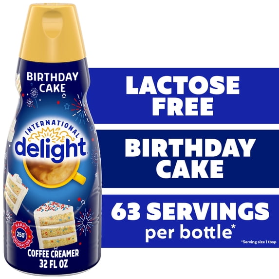 International Delight Birthday Cake Coffee Creamer Bottle, 32 fl oz