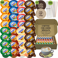 thumbnail image 1 of International Delight Creamer Singles Variety Pack - 210 ct of Individual Creamers, Stirrers and Coasters - Chocolate and 6 more Flavors by TRIONI, 1 of 5