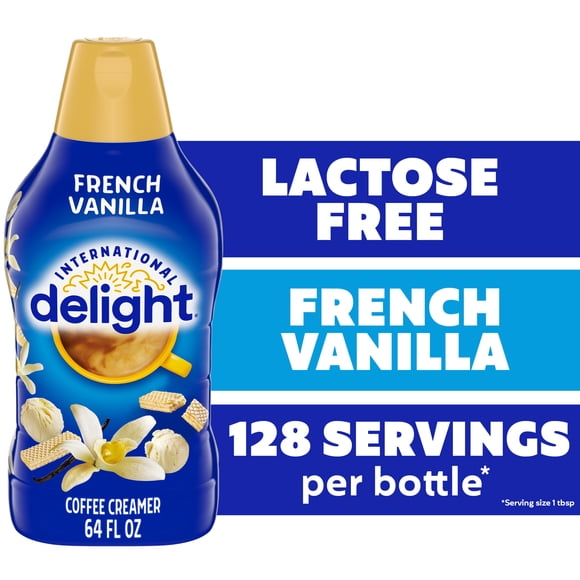 International Delight French Vanilla Coffee Creamer Bottle, Lactose Free and Gluten Free, 64 fl oz