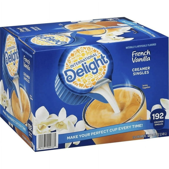 International Delight French Vanilla Creamer Singles - French Vanilla Flavor - 0.50 Fl Oz (15 Ml) - 192/carton