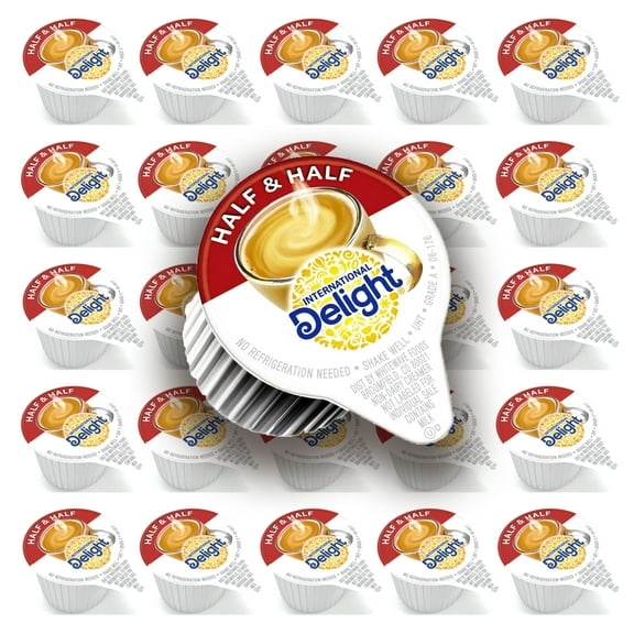 International Delight Half & Half Coffee Creamers, 50 Single-Serve Cups (0.5 fl oz Each)