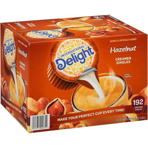 International Delight Hazelnut Coffee Creamer Singles, 192 count, 84 fl oz, non-dairy