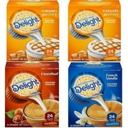 International Delight Singles Variety Bundle 3 Flavors. 2 Caramel Macchiato, 1 French Vanilla & 1 Hazelnut ( 4 Boxes Of 24 s In Total )