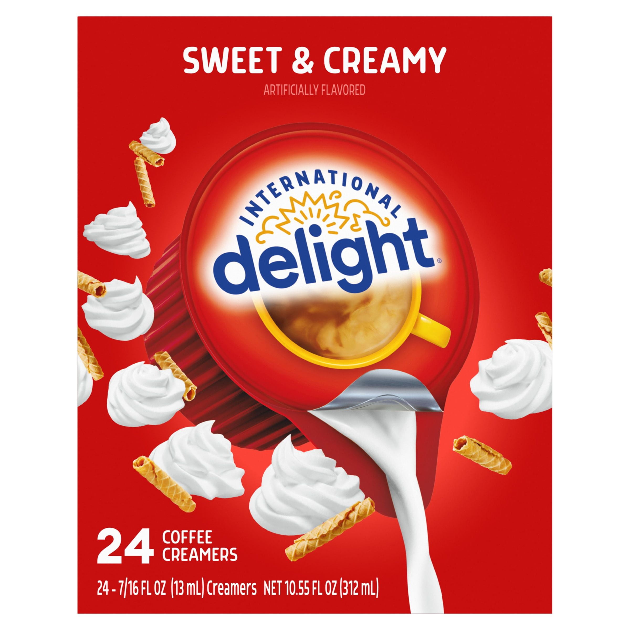 International Delight Liquid Coffee Creamer Singles, Sweet & Creamy, 24