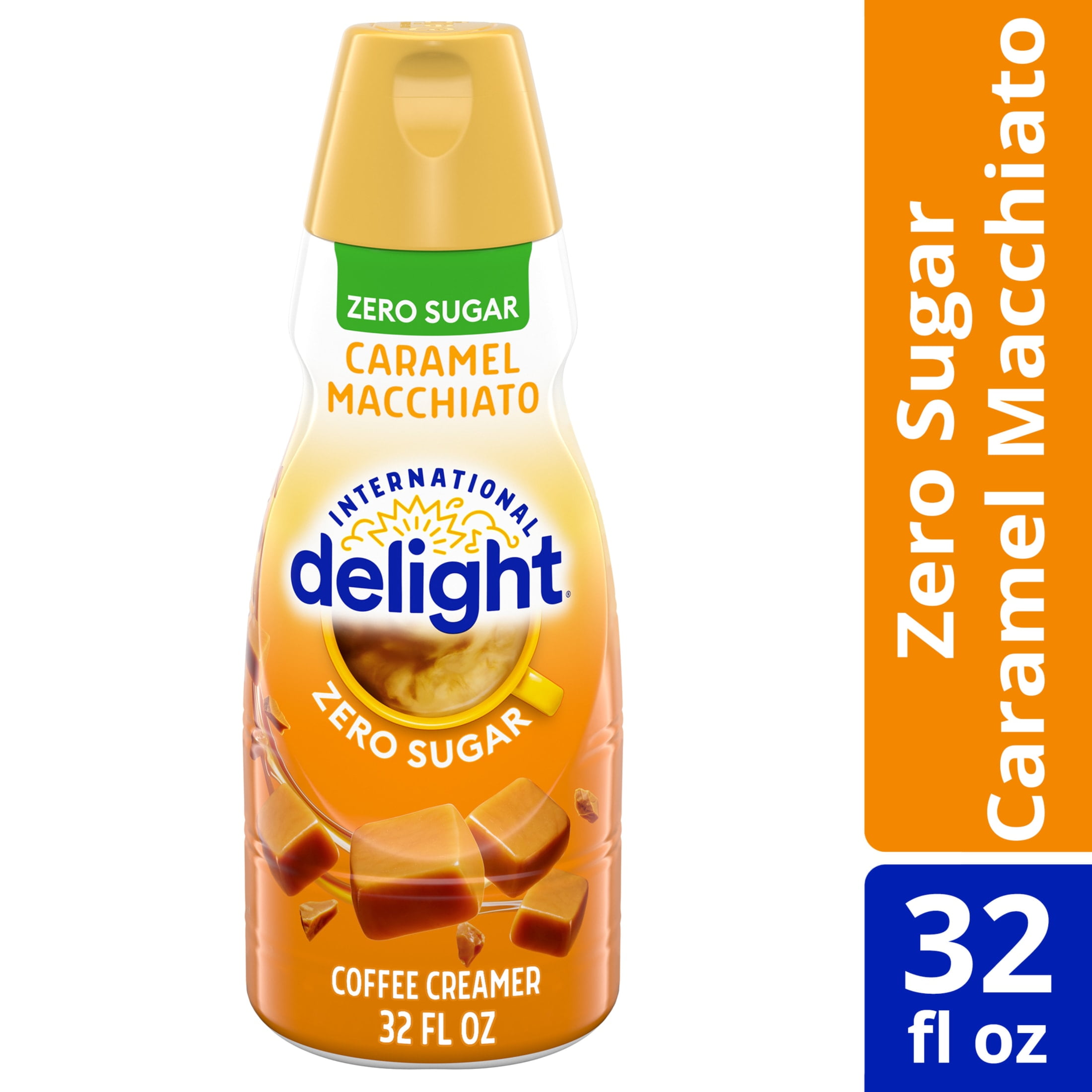 International Delight Zero Sugar Caramel Macchiato Coffee Creamer, 32 fl oz Bottle