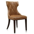 thumbnail image 1 of International Design USA Regis' Camel Leather Dining Chairs, Set of 2, 1 of 5