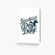 International Dog Day Card   Cute Dog Illustration with Hand-lettered Design   Blank Inside for Personal Messages   Perfect Greeting Card for Dog Lovers
