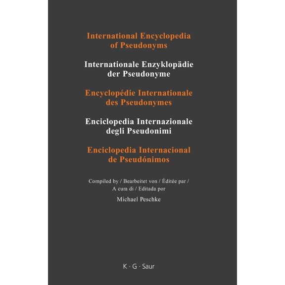 International Encyclopedia of Pseudonyms Vol. 2 : Part 1, Real Names