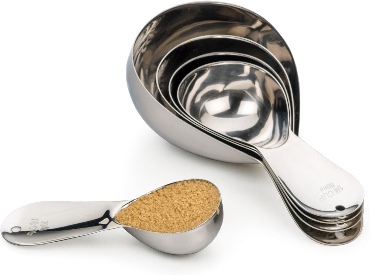 International Endurance Stainless Steel Oval Measuring Cups, Set of 4