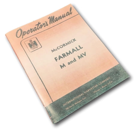 International Farmall M Mv Tractor Owners Operators Manual Ihc Printed Ih Carb