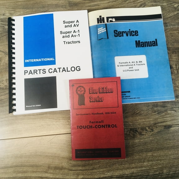International Farmall Super A Av Tractor Service Manual Parts Catalog Set