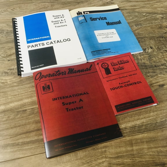 International Farmall Super A Tractor Service Operators Parts Manual Catalog Set