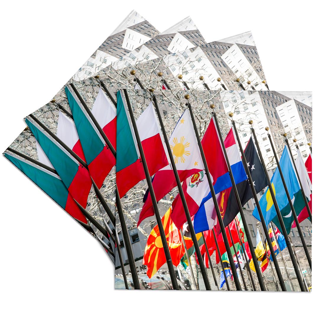 Ceramic Flags 3drose, International Flags, New York City, Ny, Usa, Set of 4 Ceramic ...