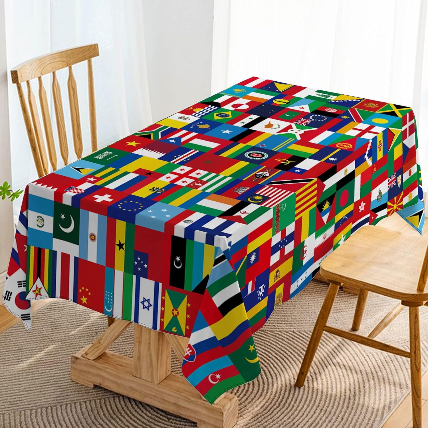 International Flags Tablecloth for Around The World Themed Birthday ...