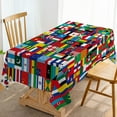 thumbnail image 1 of International Flags Tablecloth for Around The World Themed Birthday Party Supply Hispanic Heritage Month Decoration Home Kitchen Dining Room Church Rectangular Table Cover (60" x 84"), 1 of 4