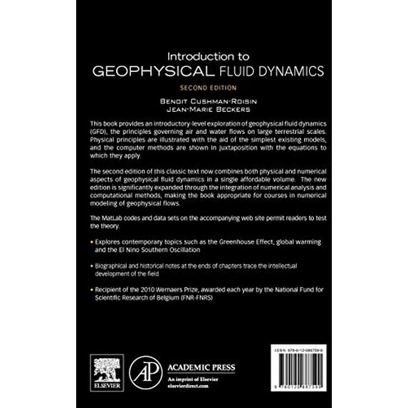 Pre-Owned Introduction to Geophysical Fluid Dynamics: Physical and Numerical Aspects (Volume 101) (International Geophysics, Volume 101), 9780120887590, 0120887592, Hardcover, 2 edition