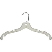 International Hanger Clear Plastic 4-Notches Top Hanger, 100 Pack