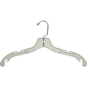 International Hanger Clear Plastic 4-Notches Top Hanger, 25 Pack