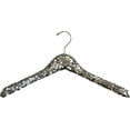 thumbnail image 1 of International Hanger Curved Silver Sequined Solid Wood Top Hanger, 360-Degree Swivel Hook, Decorative Sequin Covered Wooden Hanger for Shirts, Jackets, Dresses, Bridal - 6 Pack, 1 of 3