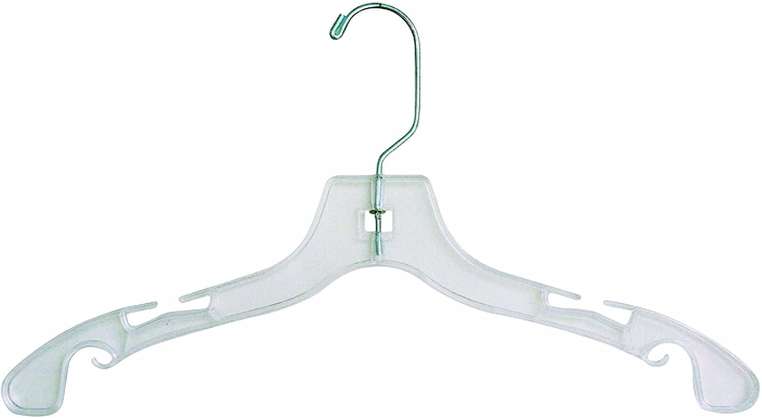 International Hanger Kid's Clear Plastic Top Hanger with Swivel Hook for Shirts or Pants, 100 Pack