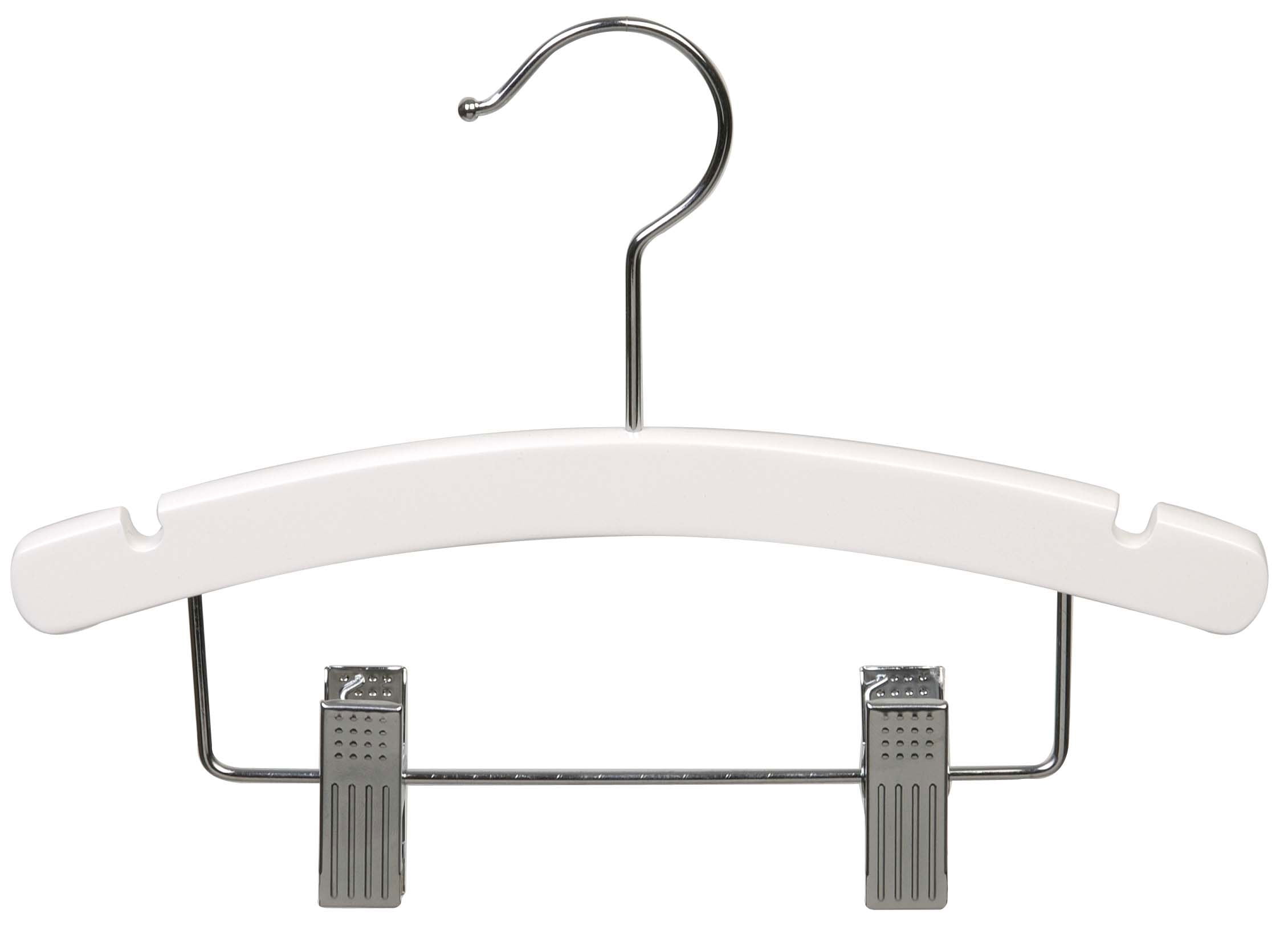 International Hanger Wooden Kids Top Hanger Natural Finish with Chrome Hardware Box of 100