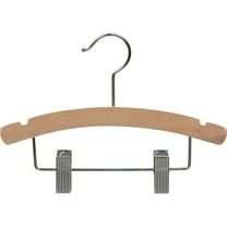 International Hanger Wooden Kid's Combo Hanger, Natural Finish with Chrome Hardware, Box of 100
