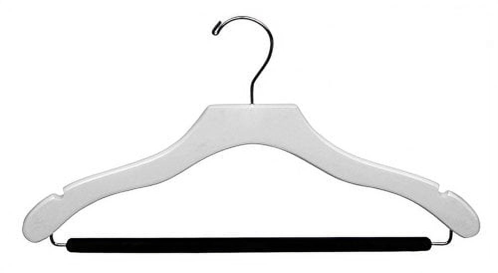 Petite Size Wooden White Suit Hanger w/Bar