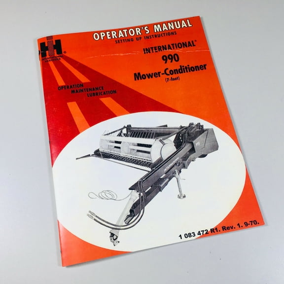 International Harvester 990 Mower Conditioner Operators Owners Manual