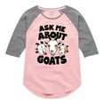 thumbnail image 1 of International Harvester - Ask Me About Goats - Toddler Girls Raglan Graphic T-Shirt, 1 of 5