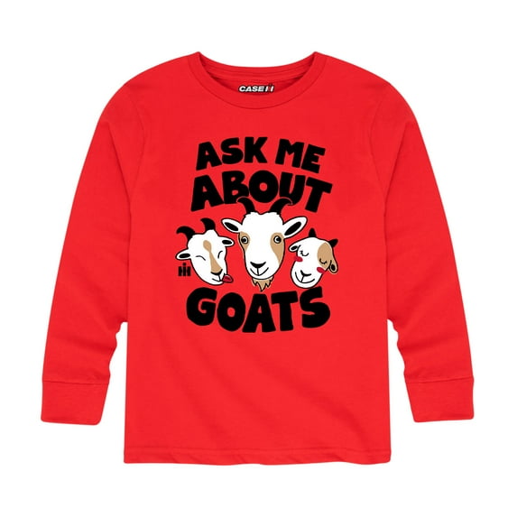 International Harvester - Ask Me About Goats - Toddler Long Sleeve Graphic T-Shirt