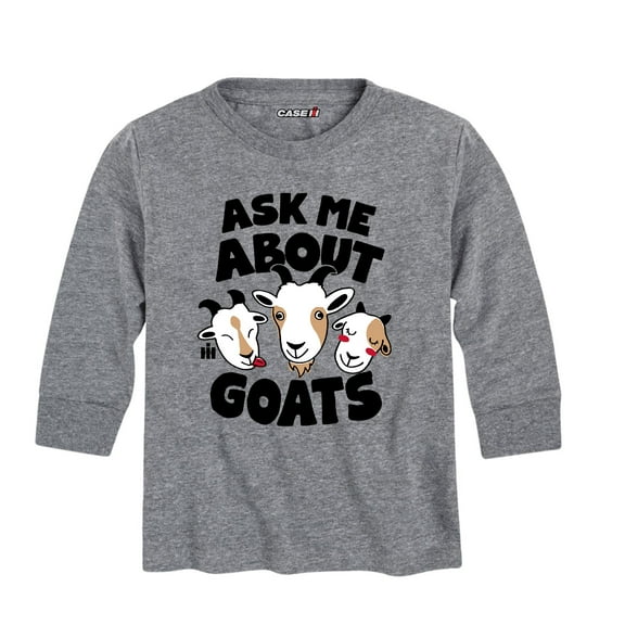 International Harvester - Ask Me About Goats - Toddler Long Sleeve Graphic T-Shirt