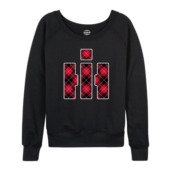International Harvester Buffalo Plaid - Women's Lightweight French Terry Long Sleeve Shirt
