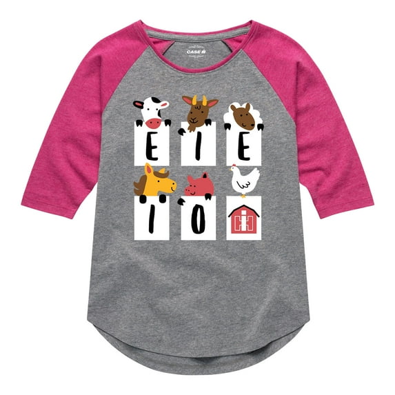International Harvester - E-I-E-I-O Barnyard Animals - Toddler Girls Raglan Graphic T-Shirt