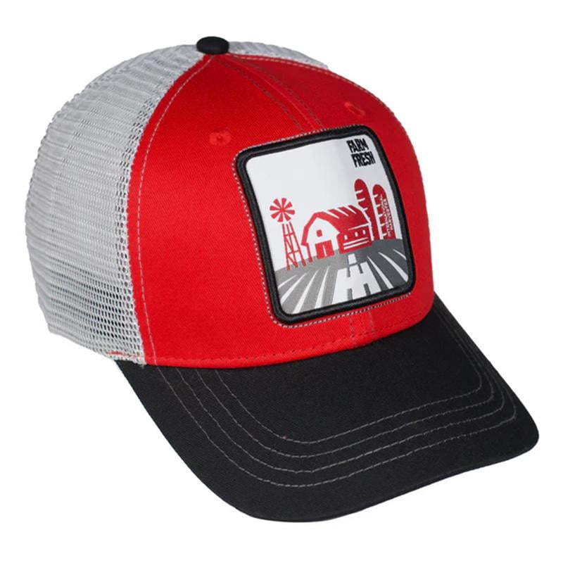 International Harvester IH Trucker Cap - Heathered Grey With 3D Red Logo, Mesh Back, Officially Licensed