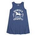 thumbnail image 1 of International Harvester - Horses Make Me Happy - Youth Girls A-line Dress, 1 of 6