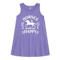 thumbnail image 1 of International Harvester - Horses Make Me Happy - Youth Girls A-line Dress, 1 of 5