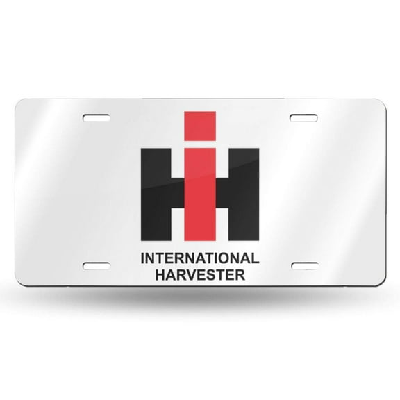 International Harvester Logo Decorative Car Front License Plate,Vanity Tag,Metal Car Plate,Novelty License Plate, Size: 12x6 Inches