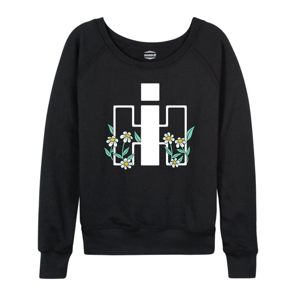 International Harvester Logo Growing Daisies - Women's Lightweight French Terry Long Sleeve Shirt