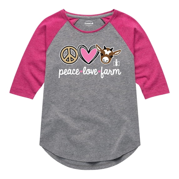 International Harvester - Peace Love Farm - Youth Girls Raglan Graphic T-Shirt