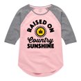 thumbnail image 1 of International Harvester - Raised On Country Sunshine - Youth Girls Raglan Graphic T-Shirt, 1 of 6