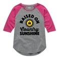 thumbnail image 1 of International Harvester - Raised On Country Sunshine - Youth Girls Raglan Graphic T-Shirt, 1 of 6