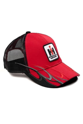 International Harvester Red & Black Flame Mesh Back Hat Cap IHRFL