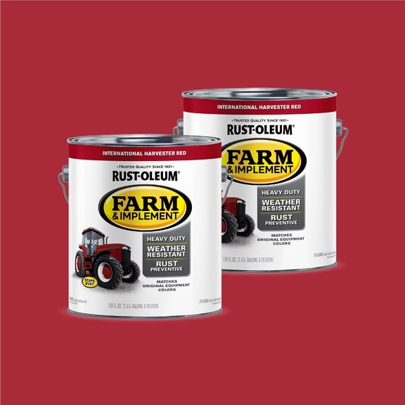 2 Pack, International Harvester Red , Rust-Oleum Specialty Gloss Farm and Implement Paint-280167, 1 gal